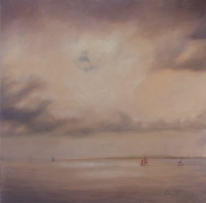 Familie av båter, 2014 (olje på lerret) av Antonia Myatt