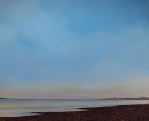 Instow Beach, Tide going out, ca. 2008 (olje på lerret) av Antonia Myatt