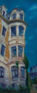 Oslo, Vasehuset, 2012 (olje på lerret) av Antonia Myatt