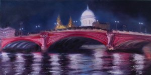 St Paul's, Blackfriars Bridge, 2013 (olje på lerret) av Antonia Myatt