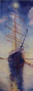 Tenacious in Antigua bay, 2008 (olje på lerret) av Antonia Myatt
