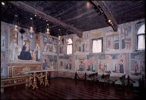 Generelt syn på livet til St Francesca roman (fresco av Antoniazzo Romano