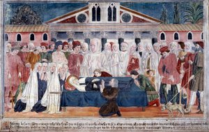 Livet til St. Francesca Romana: Helgenens død (Fresco av Antoniazzo Romano