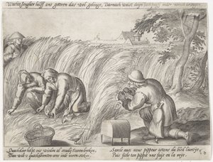 Luke på jorden Dyrking av korn (serietittel) av Antonie Wierix (II) (possibly)