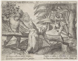 Rydding av skogen Dyrking av korn (serietittel) av Antonie Wierix (II) (possibly)