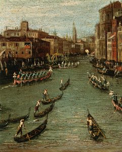 The Historical Regatta: Gondoler på Grand Canal av Antonio (studio of) Canaletto
