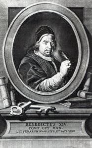 Pave Benedikt XIV (gravering) av Antonio Baratti