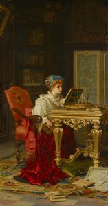 En musikkspillende dame (Irene di Spilimbergo) av Antonio Barzaghi Cattaneo