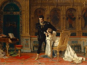 Scene fra Schillers Fiesco (akt IV, scene 14) av Antonio Barzaghi Cattaneo