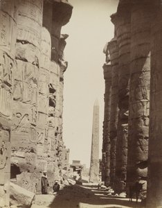 Søyler og obelisk ved Karnak av Antonio Beato