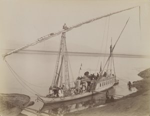 Dahabieh og Luxor av Antonio Beato