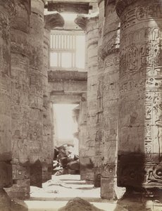Hypostyle Hall i Temple of Karnak, utsikt over Hypostyle Hall av Antonio Beato
