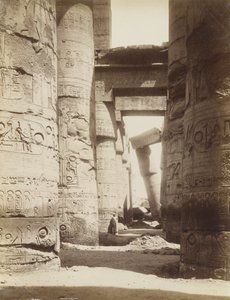 Interiør i Hypostyle Hall, Karnak av Antonio Beato