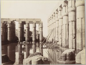 Temple of Luxor (Utsikt over domstolen til Amenhotep III) (albumin sølvfoto)