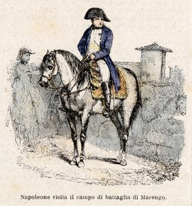 Napoleon Bonaparte i Italia, besøker slagmarken Marengo av Antonio Bonamore