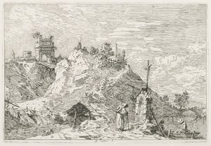 Visninger: En pilegrim ved bønn, 1735-1746. av Giovanni Antonio Canal