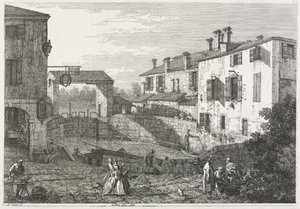 Utsikt: Kanalslusen ved Dolo av Antonio Canaletto