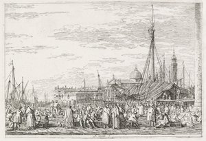 Visninger: Markedet på Molo av Antonio Canaletto