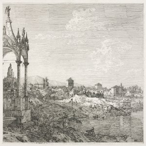Visninger: Graven til en biskop av Antonio Canaletto