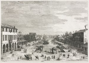 Utsikt: Utsikt over Mestre, en by i provinsen Venezia, 1735-1746. av Giovanni Antonio Canal