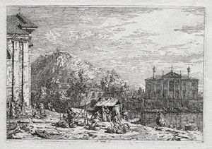 Utsikt over Venezia og omegn: A City Beyond a River, 1700-tallet. av Giovanni Antonio Canal