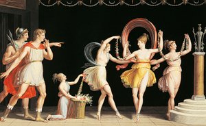 Bortføring av Helen av Antonio Canova (1757-1822), Gouache på papir, 26,5x41 cm av Antonio Canova