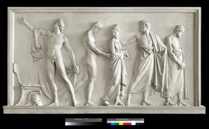 Achilles leverer Briseis til Agamemnons Heralds, 1787-90 (gips) av Antonio Canova