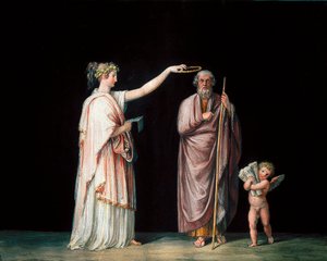 Muse Calliope og Homer. Tempera av Antonio Canova (1757-1822), rundt 1798. av Antonio Canova