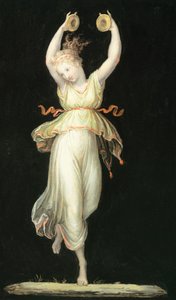 Kvinne som spiller kastanjetter av Antonio Canova (1757-1822), tempera