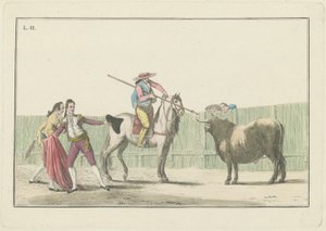 Plate II, fra serien Collection of the Main Actions in a Bullfight av Antonio Carnicero
