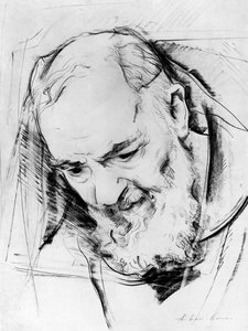 Studie for et Padre Pio-monument, 1979-80 (kull på papir)