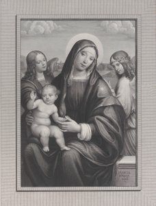 Madonna og barn med engler, 1822-88. av Antonio Dalco