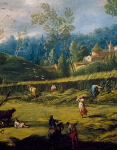 Høstingen, detalj fra sommeren, av Antonio Diziani (1737-1797), maleri.