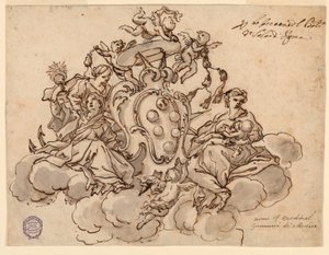 Design for et tak (?) maleri med våpenskjoldet til kardinal Francesco Maria de