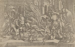 Brenning av et lik, 1540-45. av Antonio Fantuzzi