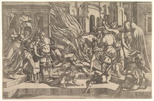 Brenning av et lik, ca. 1543. av Antonio Fantuzzi