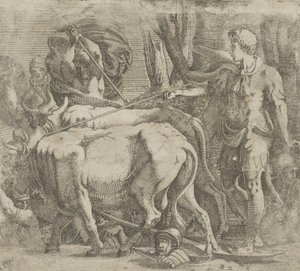 Cadmus dyrker marken der han sådde dragens tenner, 1540-45.