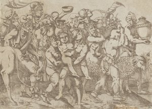 Silenus Carried, 1543. av Antonio Fantuzzi