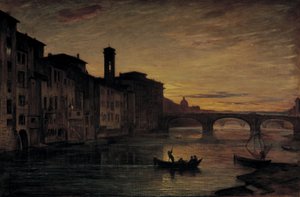 Arno-elven i Ponte Santa Trinita, ca. 1866 (olje på lerret)