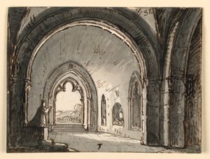 Interiør i kirken nær Faenza av Antonio Giuseppe Basoli