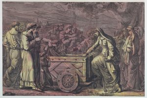 Lucius Albinius redder Vestal-jomfruene av Antonio Giuseppe Basoli