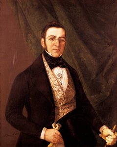 Portrett av Manuel Breton de los Harreros (1796-1873), spansk poet og dramatiker. Maleri av Antonio Gomez y Cros (sen 18.-1863) av Antonio Gomez Cros