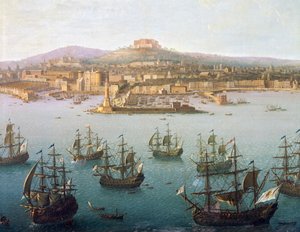 Charles av Bourbon reiser til Spania fra Napoli 7. oktober av Antonio Joli