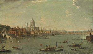 Fire utsikt over London: Themsen med utsikt mot St. Pauls av Antonio Joli
