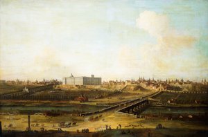Madrid og Palacio Real fra Vestbredden av Manzanares, 1752-53 av Antonio Joli