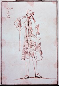 Portrett av Carlo Broschi kalt Farinelli (1705-1782) Italiensk castrato (castrat) Tegneserie av Anton Maria Zanetti (1680-1767). 18. århundre. Privat samling.