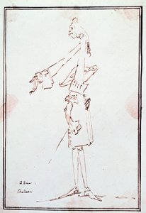 Portrett av Filippo Balatri (1676-1756) italiensk kastrat (castrato) Karikatur av Anton Maria Zanetti (1679Ð1767). Privat samling fra 1700-tallet
