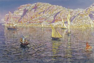 Sjølandskap. Utsikt over Palma de Mallorca-bukten