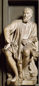Portrett av billedhuggeren, maleren og arkitekten Michelangelo Buonarroti dit Michelangelo av Antonio Novelli