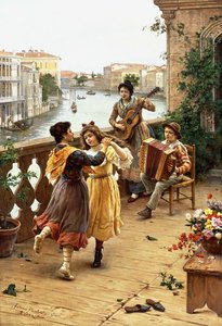 På en venetiansk balkong, av Antonio Ermolao Paoletti